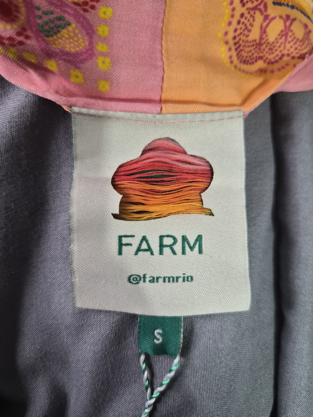 FARM Rio Pink & Yellow Printed Wrap Crop Top - Picture 6 of 7